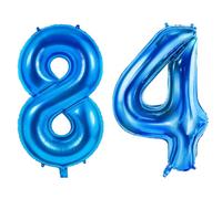 Number 84 Balloons for 84th Birthday Party Decorations, 0-100 Large No.84 Balloons for Women Men and Grandpa Grandma, 40 Inch Dark Blue Foil Helium Balloon for 84 Year Old Anniversary Decorations