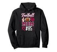 Number 85 Biggest Fan Football Mom Woman Supporter Son Cheer Pullover Hoodie