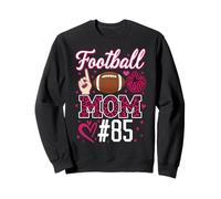 Number 85 Biggest Fan Football Mom Woman Supporter Son Cheer Sweatshirt