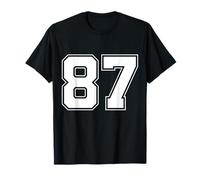 Number 87 Big Bold Capital Varsity Alphabet Monogram T-Shirt