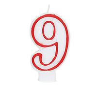 Number 9 Classic Birthday Candle (13cm) 1 Count - Perfect Celebration Candle for Any Events