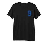 Number 9 Sports Style in Blue Premium T-Shirt