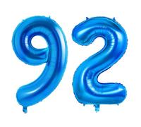 Number 92 Balloons for 92nd Birthday Party Decorations, 0-100 Large No.92 Balloons for Women Men and Grandpa Grandma, 40 Inch Dark Blue Foil Helium Balloon for 92 Year Old Anniversary Decorations