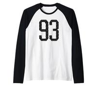 Number 93 Sports Team 93rd Jersey Varsity Birthday Football Raglan Baseball Tee