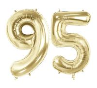 Number 95 Balloons for 95th Birthday Party Decorations, 40" Champagne Gold Foil Helium Balloons, 40 Inch 0-100 Anniversary Supplies for Women Men and Grandpa Grandma
