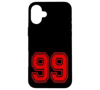 Number 99 Red Sports Team Style Case for iPhone 16 Plus