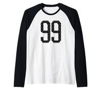 Number 99 Sports Team 99th Jersey Varsity Birthday Football Raglan Baseball Tee