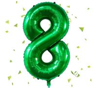 Number Balloon, Dark Green Balloon 8, 40 Inch Dark Green Foil Balloon 8.101 cm Dark Green Number Balloon 8 Helium Balloon 8th Birthday for 8 Years Birthday Decoration Children Girls Boys