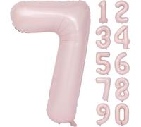 Number Balloon Pink 40 Inch Matte Pink Number Balloons 7 Girls Birthday Balloons Pink Helium Foil Mylar Balloon Birthday Decoration Party Banquet Decoration Number 7