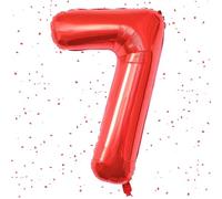Number Balloon Red, Red Balloon 7, 40 Inch Foil Balloon 7.101 cm Red Number Balloon 7 Helium Balloon 7th Birthday for 7 Years Birthday Decoration Children Girls Boys