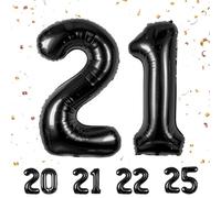 Number Balloons 21,Black Balloons 21 for Birhtday Party Decoration,40 Inch Giant Helium Foil Number Balloons for Women Men 21th Birthday Party Decor Anniversary Party Decorations Supplies