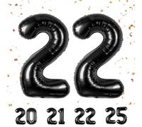 Number Balloons 22,Black Balloons 22 for Birhtday Party Decoration,40 Inch Giant Helium Foil Number Balloons for Women Men 22th Birthday Party Decor Anniversary Party Decorations Supplies