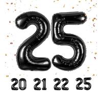 Number Balloons 25,Black Balloons 25 for Birhtday Party Decoration,40 Inch Giant Helium Foil Number Balloons for Women Men 25th Birthday Party Decor Anniversary Party Decorations Supplies
