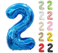 Number Balloons 40 Inch, Navy Blue 2 Number Balloons, Navy Blue 2 Year Old Birthday Decorations Supplies, XXL Large Mylar DeepBlue Helium Balloon, Suitable for a 2st Birthday Foil Numberballoons