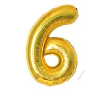 Number Balloons 6,Gold Balloons 6 for Birhtday Party Decoration,40 Inch Giant Helium Foil Number Balloons for Boys Girls 6th Birthday Party Decor Anniversary Party Decorations Supplies