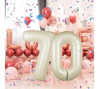 Number Balloons 70,Beige 70 Balloon 40 Inch Giant Helium Foil Number Balloons for Boys Girls 70th Birthday Party Decor Anniversary Party Decorations Supplies