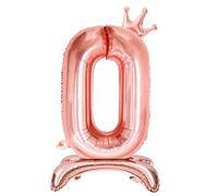 Number Balloons,Standing Number 0-9 Balloon 32 Inch Rose Gold Birthday Decorations for Girls Foil Balloon 0-9 Birthday Balloons
