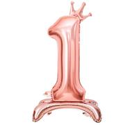 Number Balloons,Standing Number 1 Balloon 32 Inch Rose Gold 1st Birthday Decorations for Girls Baby Shower Foil 1 Balloon 1st Birthday Balloons