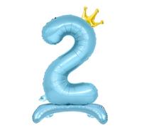 Number Balloons,Standing Number 2 Balloon 32 Inch Blue 2nd Birthday Decorations for Boys Foil 2 Balloon 2nd Birthday Balloons