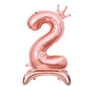 Number Balloons,Standing Number 2 Balloon 32 Inch Rose Gold 2nd Birthday Decorations for Girls Foil 2 Balloon 2nd Birthday Balloons
