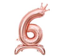 Number Balloons,Standing Number 6 Balloon 32 Inch Rose Gold 6th Birthday Decorations for Girls Foil 6 Balloon 6th Birthday Balloons