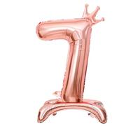 Number Balloons,Standing Number 7 Balloon 32 Inch Rose Gold 7th Birthday Decorations for Girls Foil 7 Balloon 7th Birthday Balloons