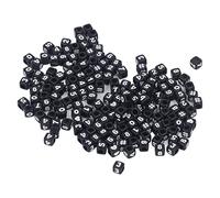 Number Beads Acrylic Number Beads Black Cube Beads for DIY Jewelry Making Bracelets Necklaces Key Chains 300pcs Safe Non Bright Colors Not Fade 3.6x7mm