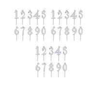 Number Birthday Holders, Cake Candleholder Numbers 0-9 Toppers Decors Anniversary Party Celebration Birthday Holders for