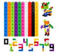 Number Blocks 100 PCS Counting Blocks Unifix Cubes Numberblocks Toys with 10 Colours Counting Maths Cubes for Kids School Home Early Maths Learning Resources