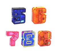 Number Bots - Math Toys - ABS Deformation | Digital Transforming Assembled Robot 1050g, 15 In 1 Mech Building Block Set Helps Children Learn Counting Through Vehicle Play