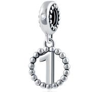 Number Bracelet Charms, 925 Sterling Silver Pendants/Beads Fit Pandora Charm Bracelets, Necklace, European Snake Chain,10/20/30/40/50/60 Dangling Charm for Birthday, Anniversary