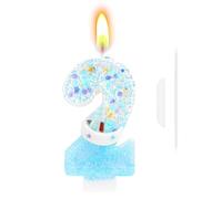 Number Candles for Cakes, Number 2 Candle for Birthday Cakes, 2st Cake Topper for Frozen Party Decorations, Party Supplies