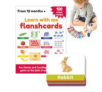 Number Cards for Cognitive Development, 100 Pieces | English Math Educational Cards - for Young Boys Girls from 1 Year Old Kindergarten at Home