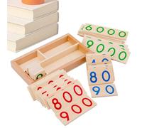 Number Cards Wood - 1-9000 Learning Toys | Early Learning Math Card,for Kindergarten School Homeschooling Home Playroom Summer Camp Group Activity Boys Girls Birthday Holiday