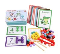 Number Cognitive Bead Game, Number Bead Matching Game, Vista Print Math Awareness Teaching Materials | Wooden Math Awareness for Girls and Boys
