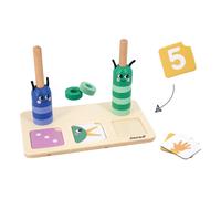 Janod - Pédagogie Range - Compose and Compare Numbers - 23 FSC Wood Accessories + 33 Cards - Children’s Educational Toy - 36 Months +, J05085