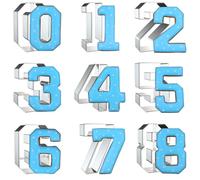 Number Cookie Cutter Set 3 Inch - 9 Piece Large Numbers #0#1#2#3#4#5#6 (#9) #7#8 Shapes Biscuit Fondant Baking Mold - Stainless Steel