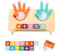 Number Counting Blocks, Preschool Learning Toys for Toddlers 3+ Years, Educational Numbers Block for Kids,Double-Sided Finger Counting & Number Tracing Board for Learning Countings (A)