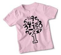 Number Day and Mathematical Symbols Education Mathematics Unisex Kids Graphic T-Shirt STEM Learning Fun Tee#2 9-11 Years Light Pink