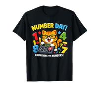 Number Day Crunching The Numbers Cute Cat Math Humor Teacher T-Shirt