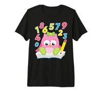 Number Day Funny Cute Owl Math Numbers Premium T-Shirt