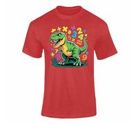 Number Day Maths TShirt Kids Fun Learning Numbers Cartoon Animals School Outfit Red 7-8 Years Style 04