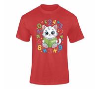 Number Day Maths TShirt Kids Fun Learning Numbers Cartoon Animals School Outfit Red 9-11 Years Style 02