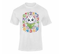 Number Day Maths TShirt Kids Fun Learning Numbers Cartoon Animals School Outfit White 7-8 Years Style 02