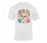 Number Day T Shirt Kids Maths School Outfit Cartoon Animals 5W13 White