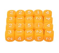 Number Dice Set 20PCS Round Corner 6 Sides Plastic Dice for Board Games Teaching Tools Safe Durable Bright Colors 1.6cm (Orange)