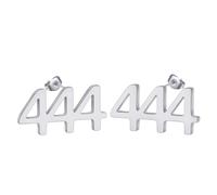 Number Earring Stainless Steel Minimalist Laser Cut Initial Letter Stud Earrings for Women Men Geomertic Jewelry Gift (S-444)