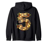 Number Five Christmas Lights Decor Zip Hoodie