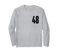 Number Forty Eight #48 Sports Team Uniform Birthday 48 Long Sleeve T-Shirt