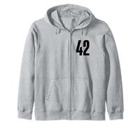 Number Forty Two #42 Sports Team Uniform Birthday 42 Zip Hoodie